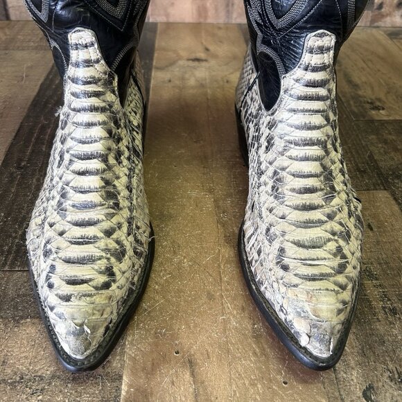 Tony Lama Vintage Snakeskin Western Cowboy Boots Mens 9 D - Picture 9 of 12